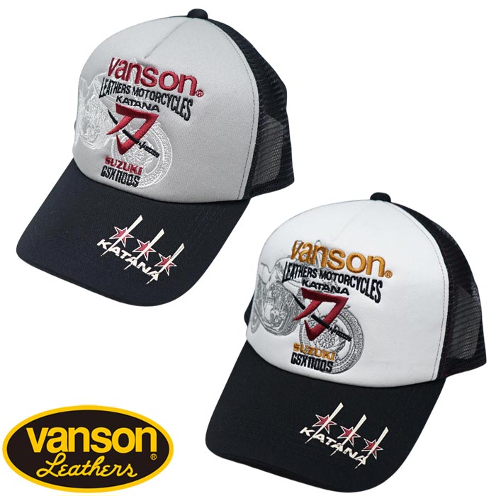 VANSON バンソン スズキ SUZUKI コラボ キャップ 帽子 メンズ ツイル