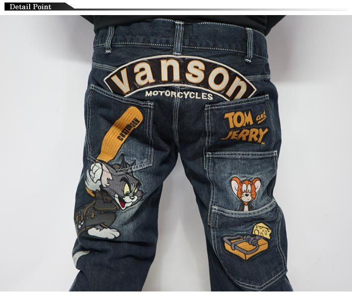 VANSON（バンソン） トムとジェリー コラボ メンズ 刺繍 ジーンズ