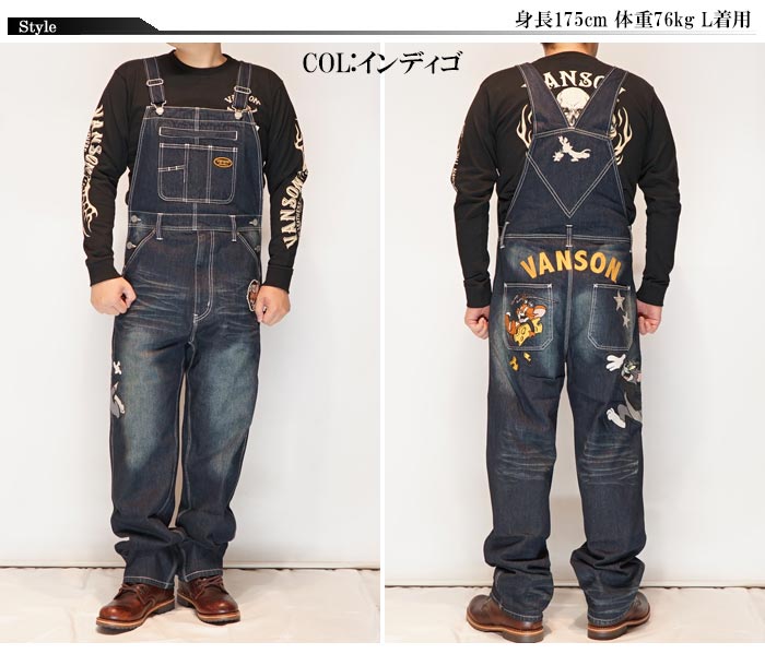 VANSON バンソン トムとジェリー コラボ オーバーオール メンズ
