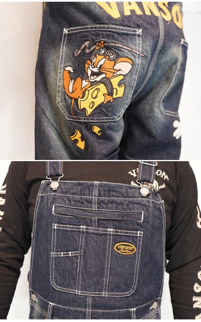 VANSON バンソン トムとジェリー コラボ オーバーオール メンズ デニム