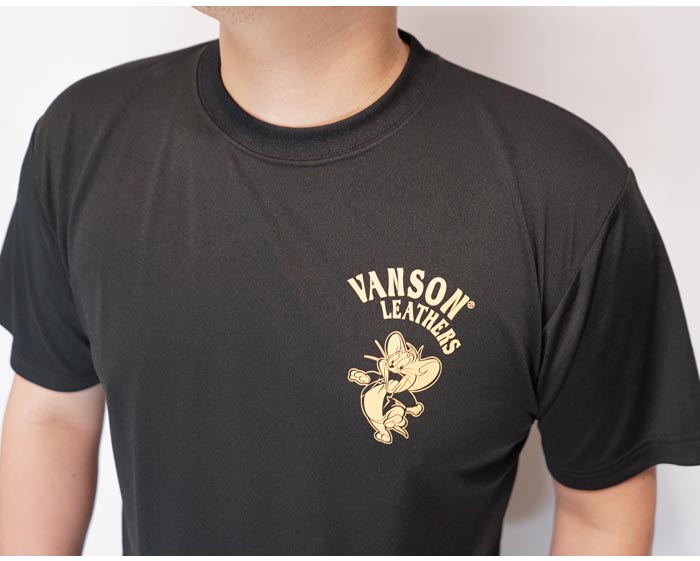 VANSON バンソン トムとジェリー コラボ ドライTシャツ 半袖 メンズ ドライ生地 吸汗速乾 UVカット TJV-2432 送料無料｜mayakasai｜05