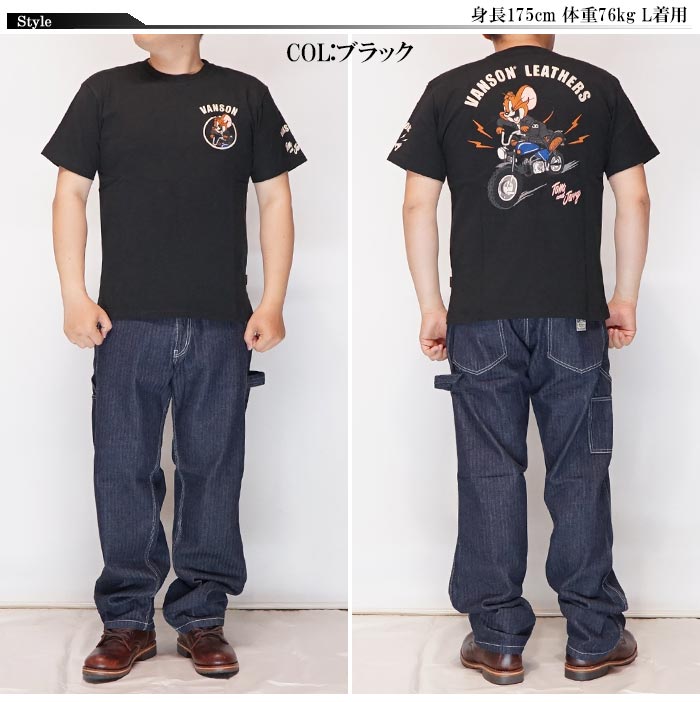 VANSON バンソン トムとジェリー コラボ Tシャツ 半袖 メンズ TJV-2518
