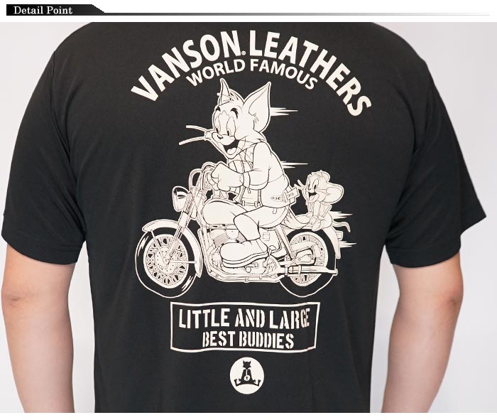 VANSON バンソン トムとジェリー コラボ ドライTシャツ 半袖 メンズ