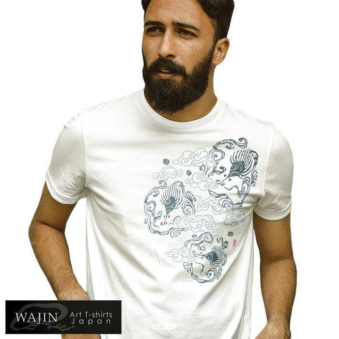 Wajin[工房倭人] 和柄 Tシャツ 半袖 メンズ 日本製 雨龍