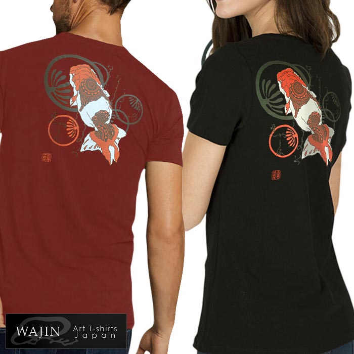 Wajin[工房倭人] 和柄 Tシャツ 半袖 メンズ 日本製 らんちう クリック