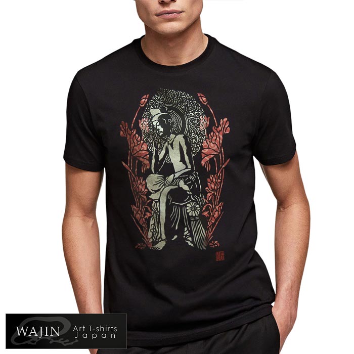 Wajin[工房倭人] 和柄 Tシャツ 半袖 メンズ 日本製 龍華 クリック
