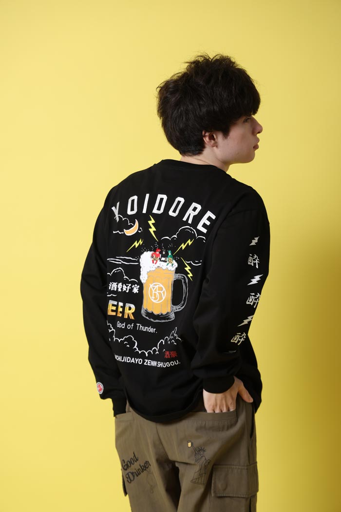 YOIDORE(ヨイドレ) ロンT ロング Tシャツ 長袖 雷様 メンズ 816501