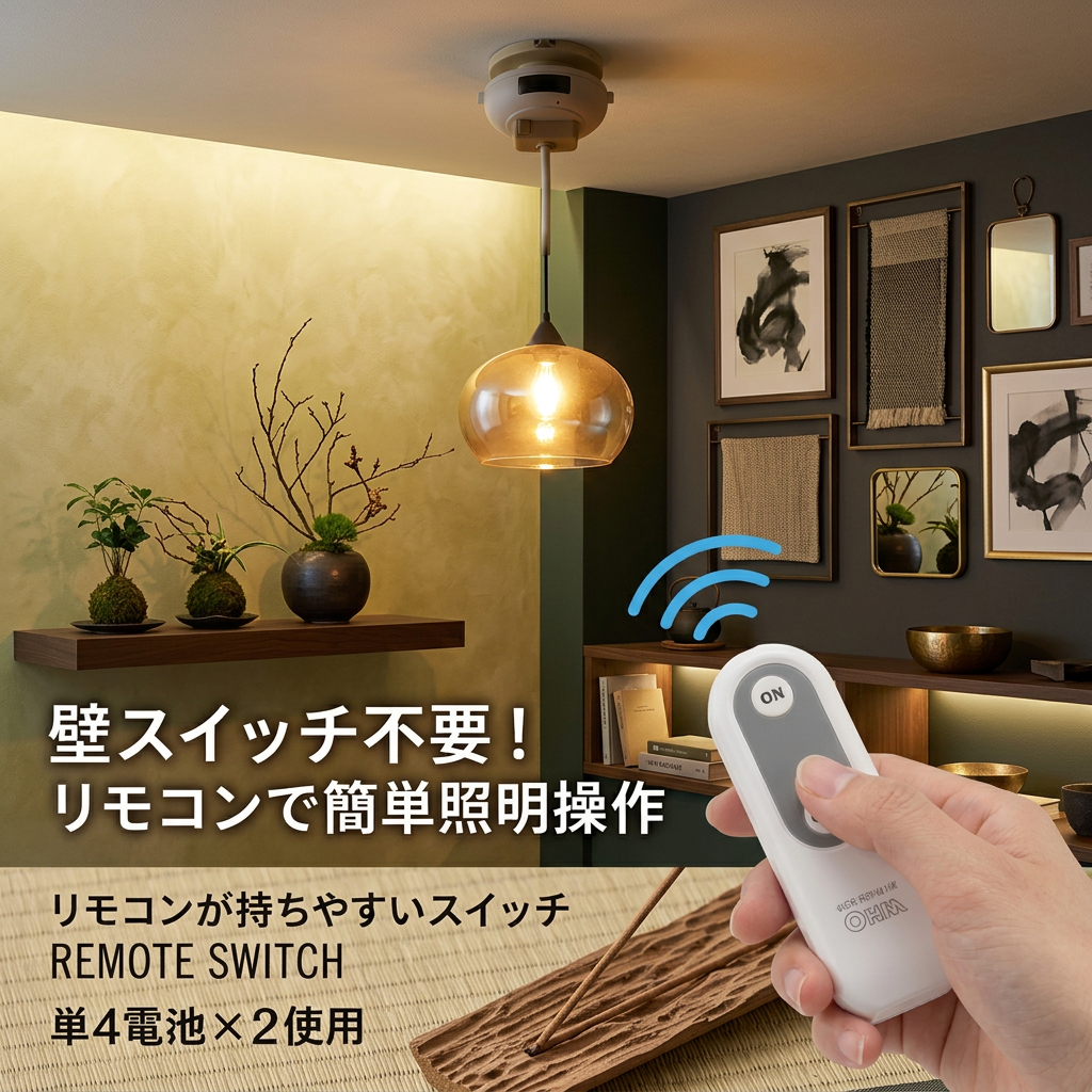 天井ライトとリモコンのセット 村上工作所 リモコンスイッチ リモコン式 天井照明 照明器具 北欧