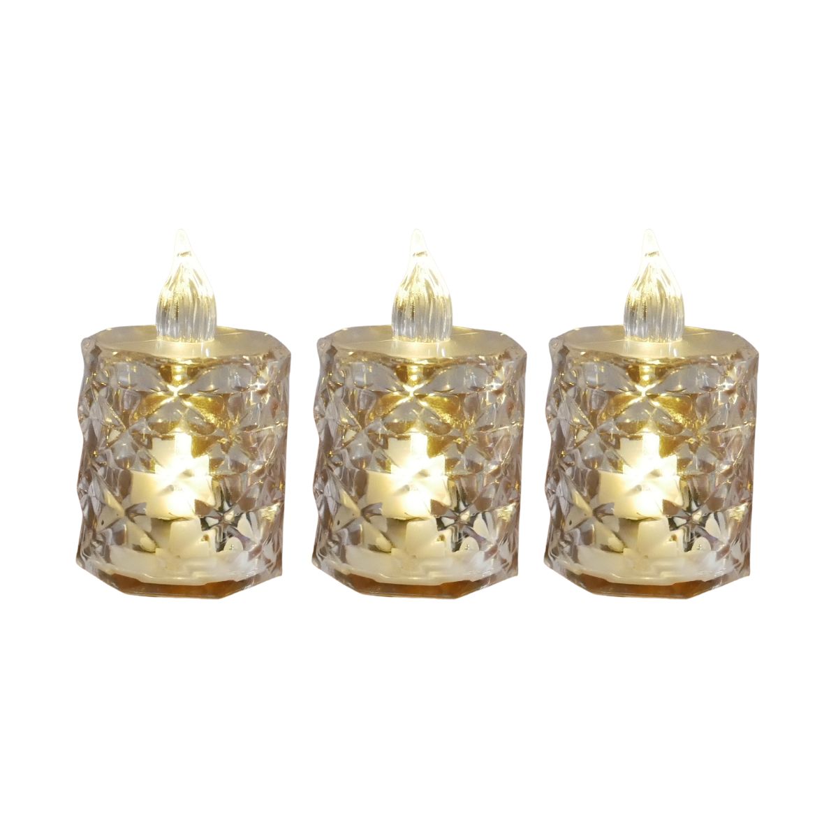 LEDキャンドル 3個セット ティーキャンドル 電池式 ライト 炎なし LED