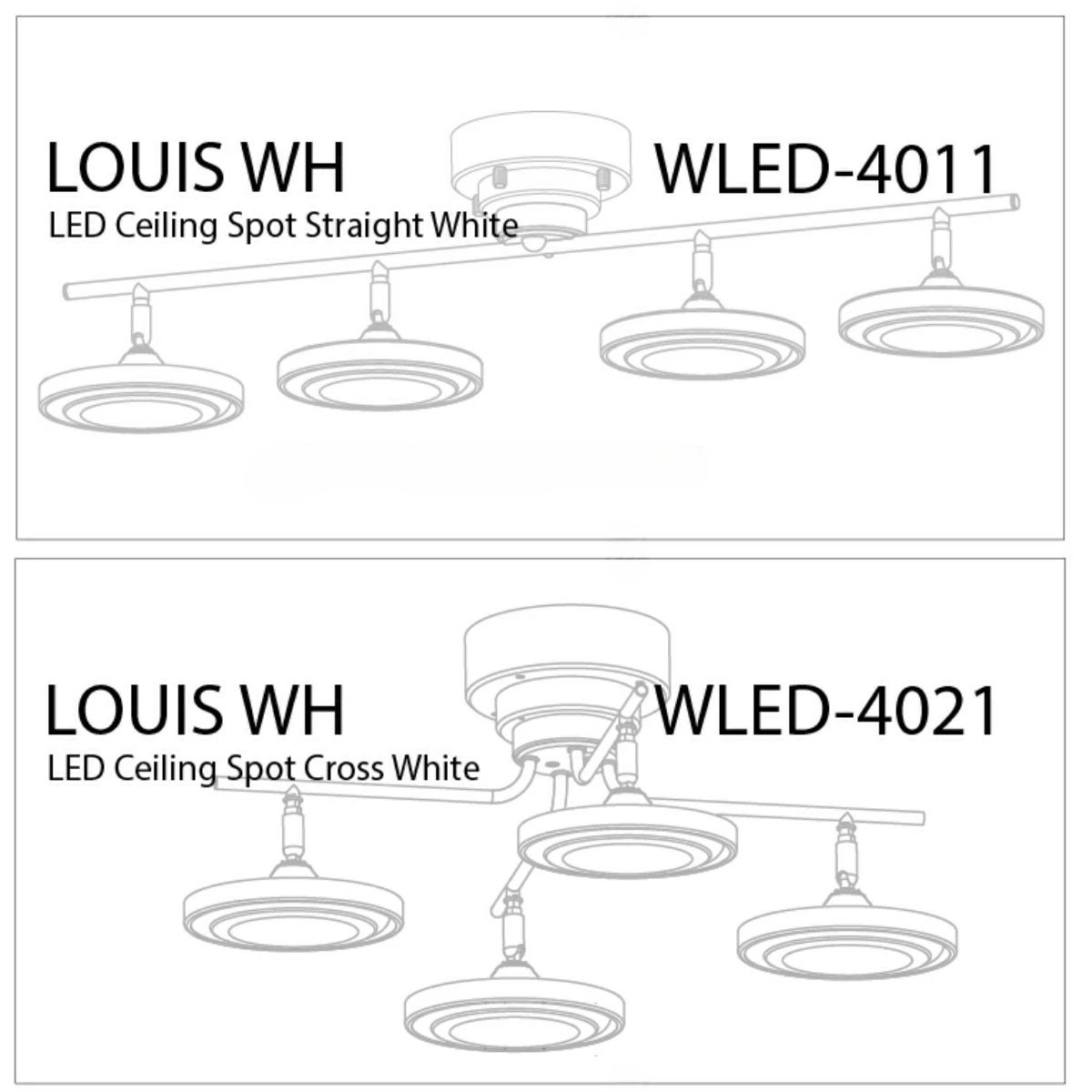 LEDシーリングスポット 調光・調色ストレート4灯シール