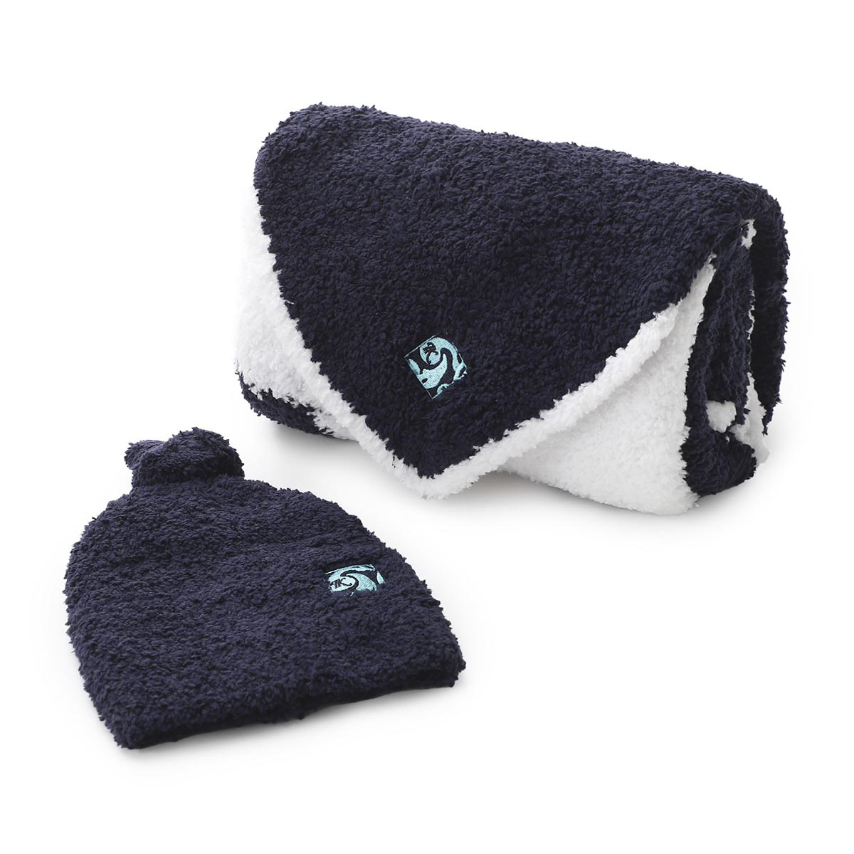 カシウエア Kashwere ベビーブランケット＆キャップ BABY BLANKET STAR＆CAP BB-77 ひざ掛け おくるみ bbch-bcp03-037-3030-stone-iceblueの画像