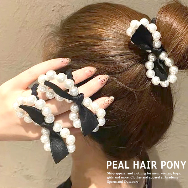 レディース ヘアアクセサリー パール付き ヘアゴム ヘアポニー リボン ヘアアレンジ 髪留め 髪飾り まとめ髪 結婚式 パーティ 女性用  韓国ファッション :dc-576:MB2 - 通販 - Yahoo!ショッピング