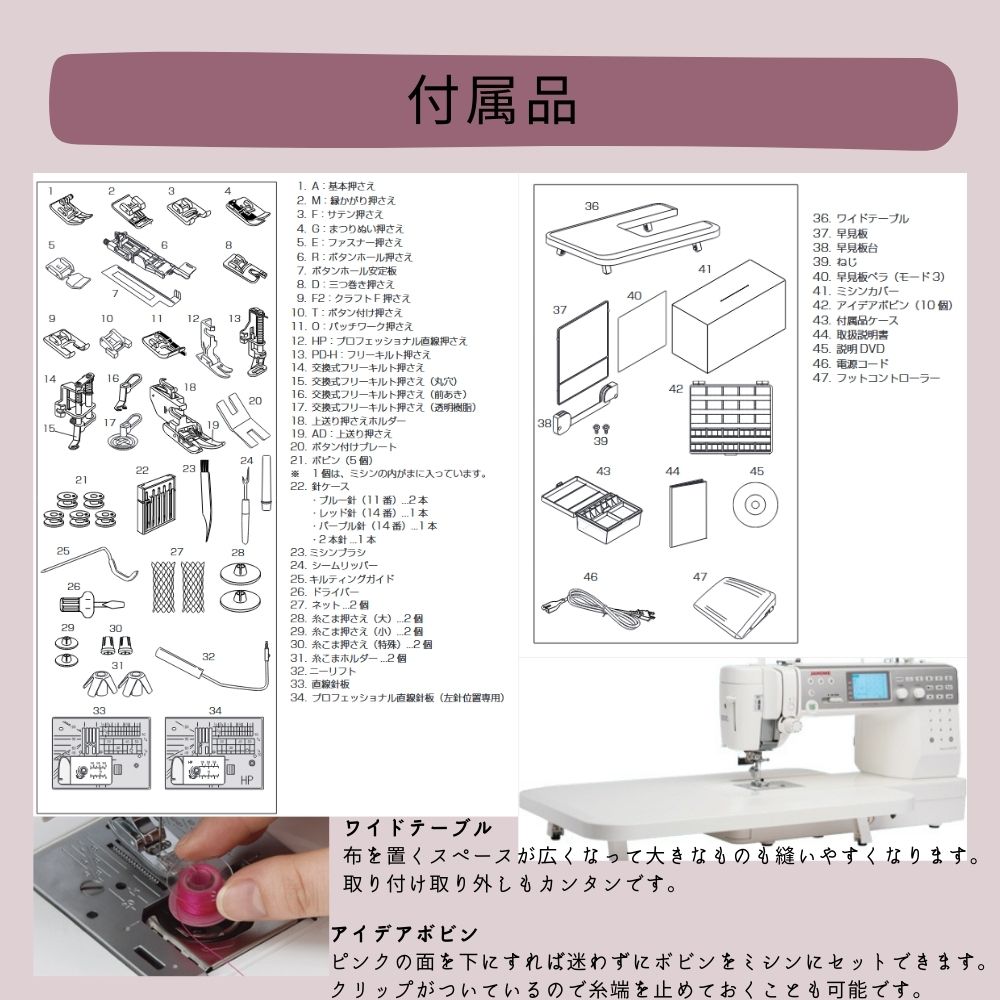 ジャノメ ミシン メモリークラフト6700Professional MP6700P
