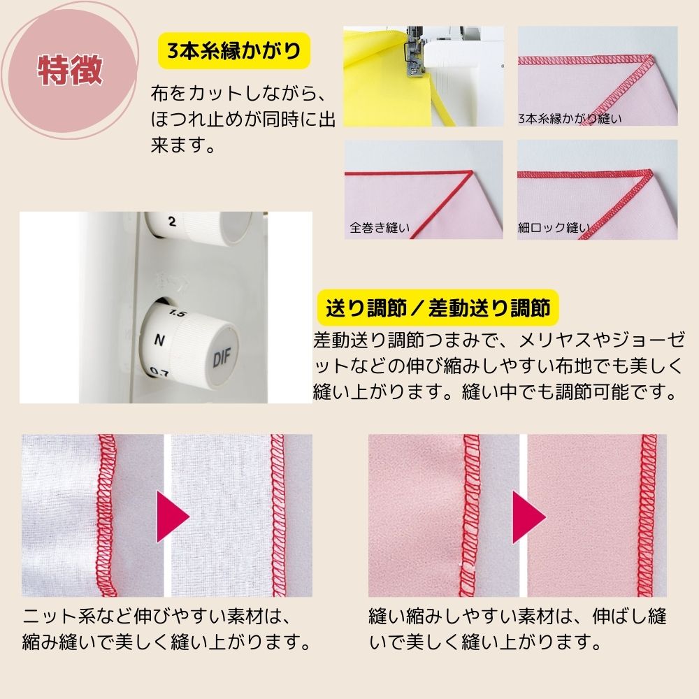 ロックミシン 初心者 ミシン juki JUKI MO-03DN 1本針3本糸差動送り付き オーバーロックミシン MO03DN ジューキロックミシン  : ju000009 : あなたの街のミシン専門店創作工房 - 通販 - Yahoo!ショッピング