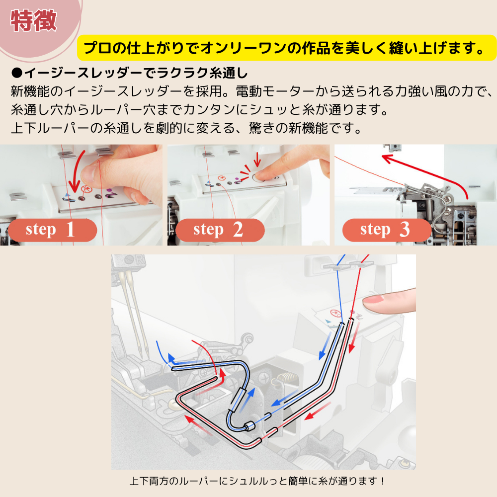 ロックミシン ミシン juki ジューキ MO-1000M MO1000M シュルル 2本針 2/3/4本糸 差動調節付 オーバーロックミシン 針2パックプレゼント  : mo1000m : あなたの街のミシン専門店創作工房 - 通販 - Yahoo!ショッピング