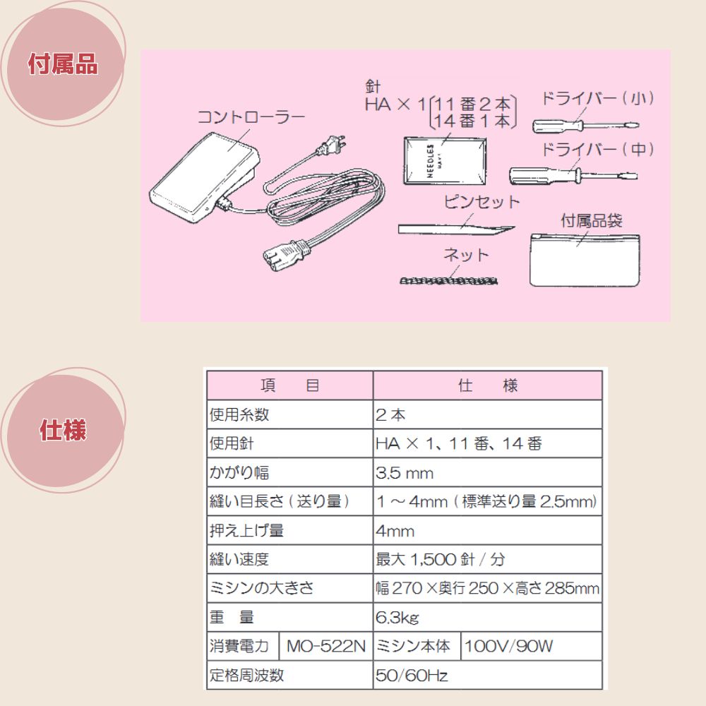 JUKI MO-522N 1本針2本糸オーバーロックミシン