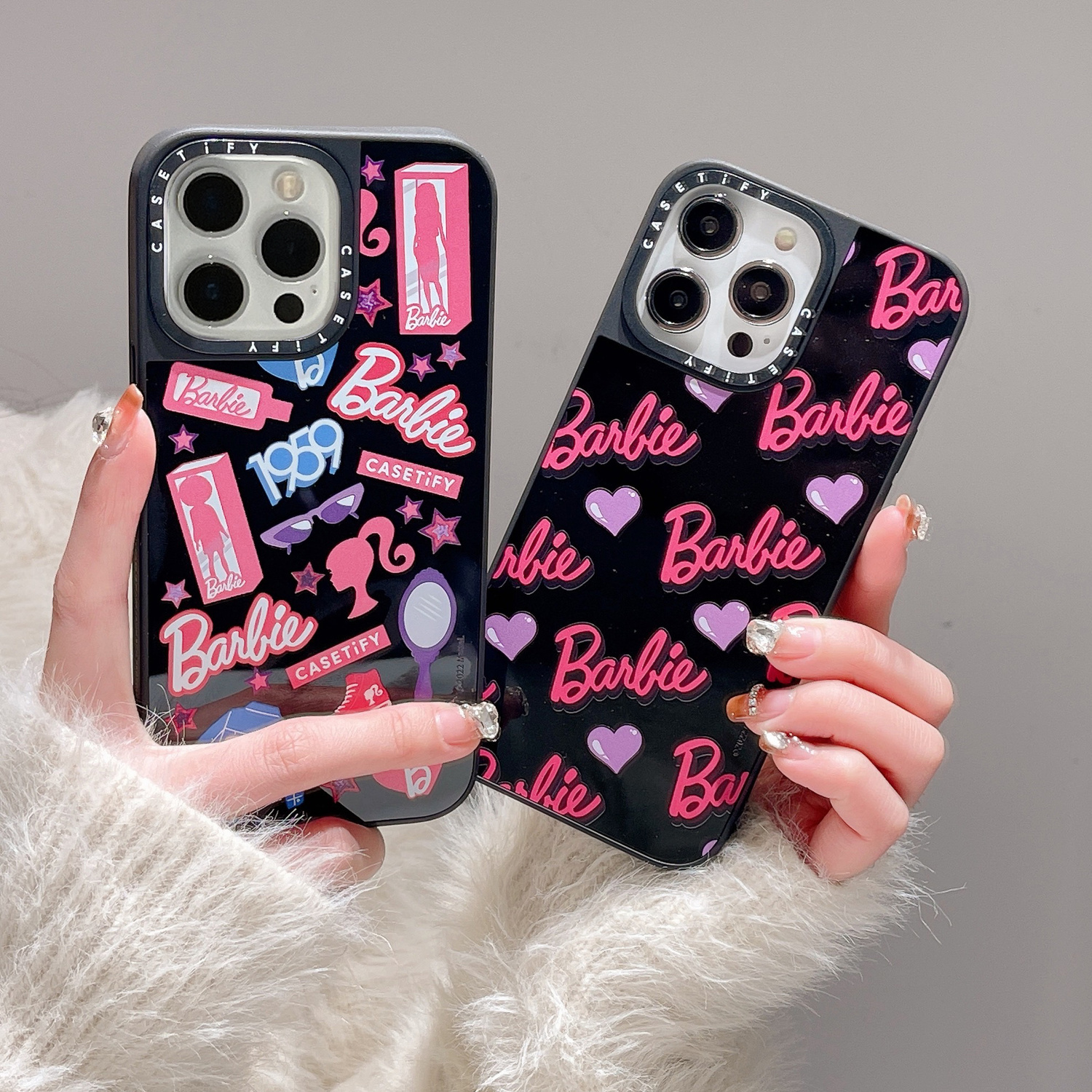 スマホケース casetify バービー 鏡面 ファッション ピンク 耐衝撃