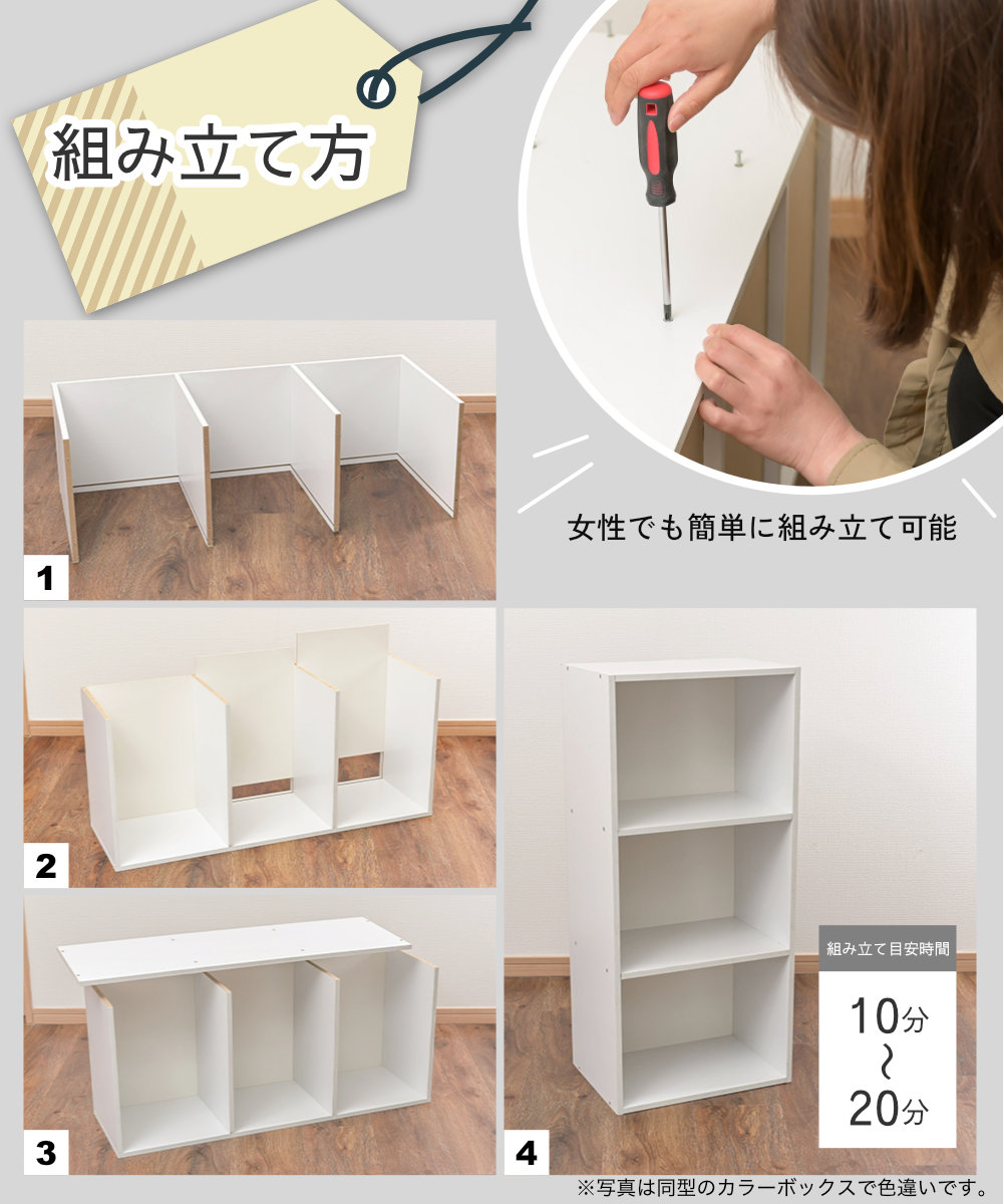 組み立て方、目安時間10分〜20分