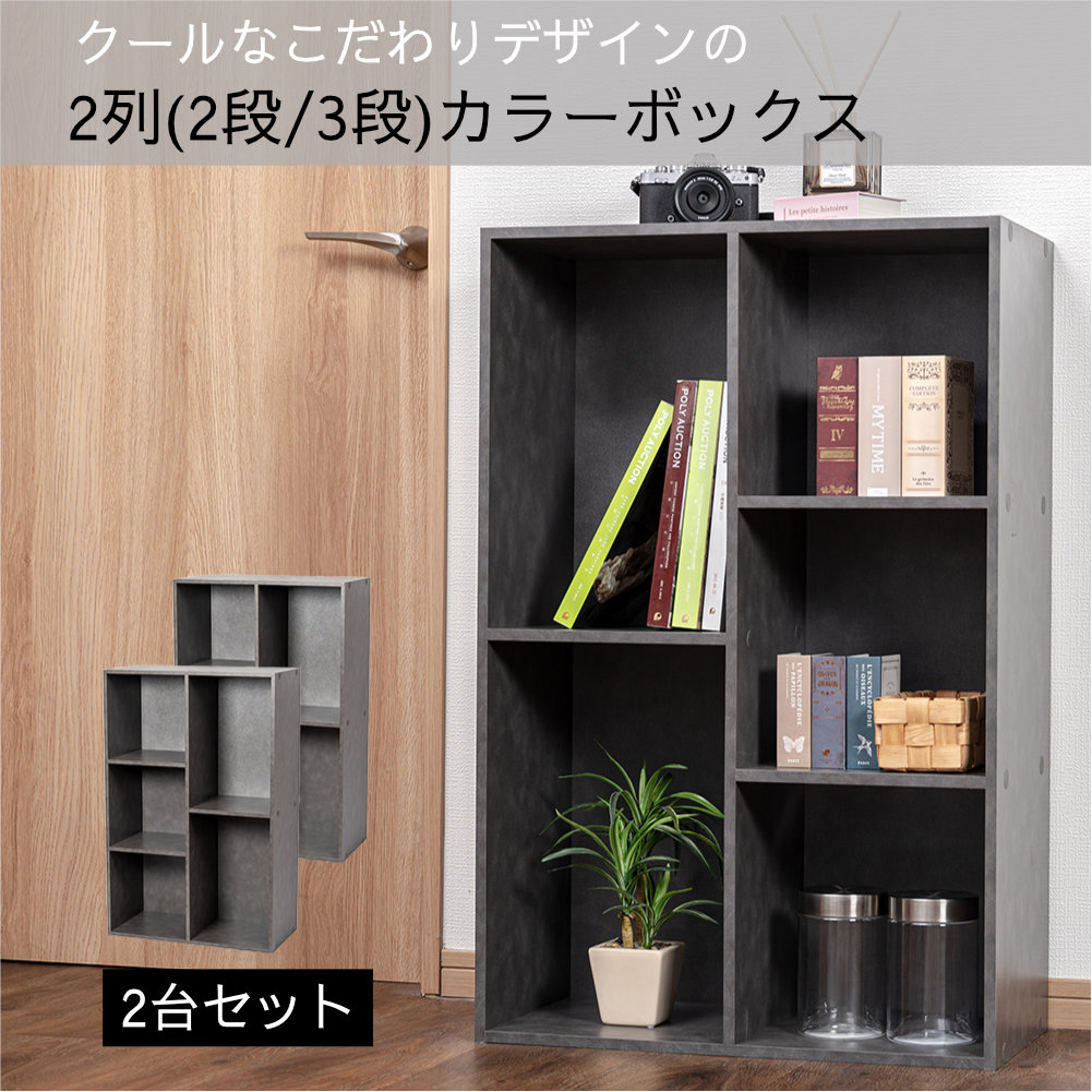 2列(2段/3段)カラーボックス 収納ボックス BOX 収納家具 2個セット 大容量 |  | 01