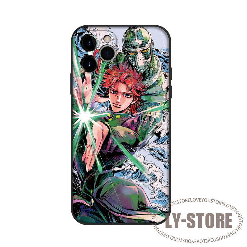 ジョジョの奇妙な冒険 ディオ・ブランドー iPhone 7 8 14 plus iPhoneX XS MAX XR iPhone11 Pro SE 12 対応 スマホケース ガラス 鏡面 強化ガラス TPU ケース | ブランド登録なし | 01