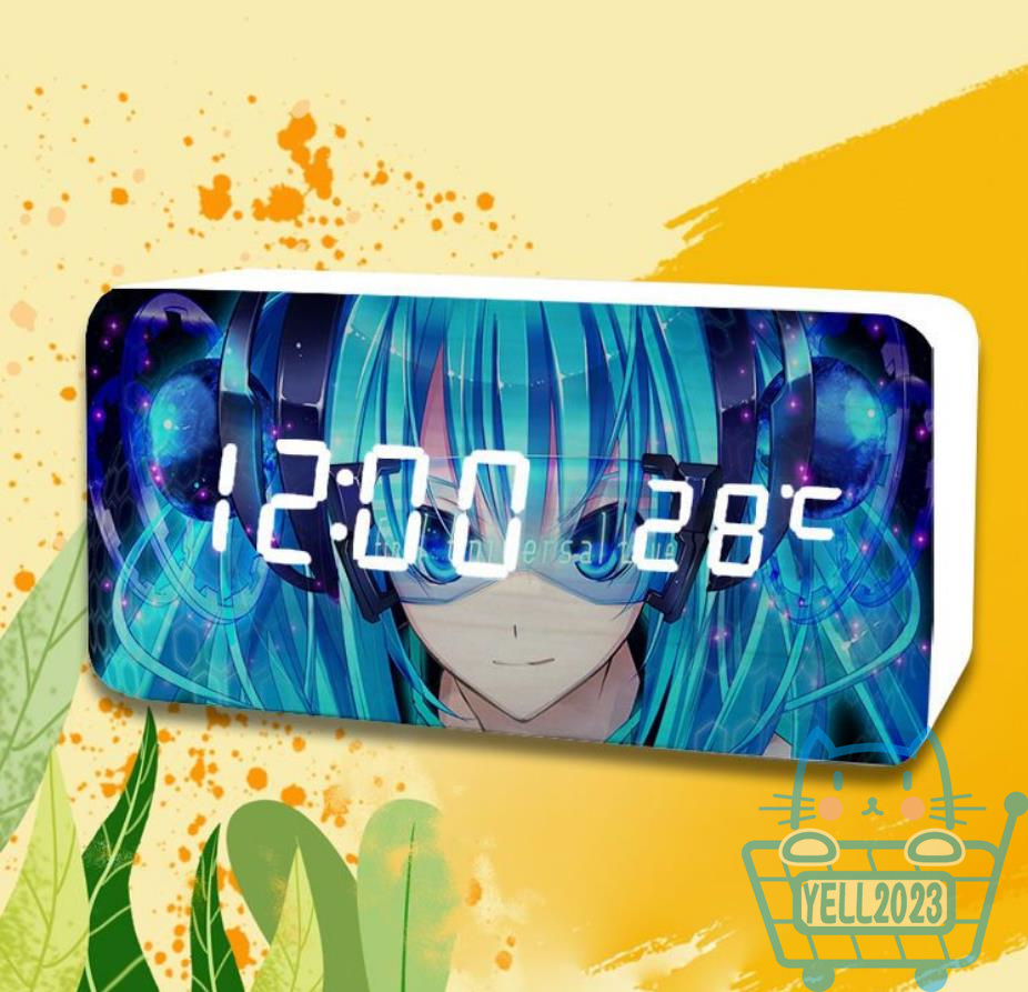 初音ミク 目覚まし時計 スピーカー 置き時計 ミラーデジタル時計 3段階調光 ミラークロック スヌーズ miku 卓上 LED大画面 設置簡単 | ブランド登録なし | 14