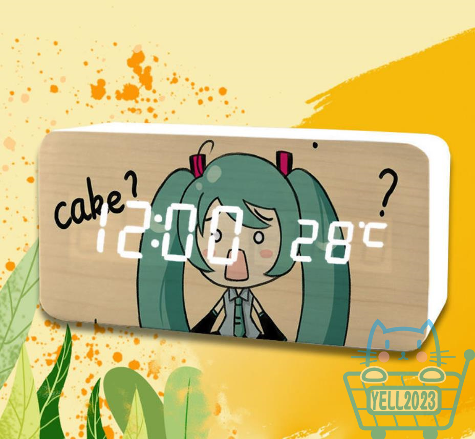 初音ミク 目覚まし時計 スピーカー 置き時計 ミラーデジタル時計 3段階調光 ミラークロック スヌーズ miku 卓上 LED大画面 設置簡単 | ブランド登録なし | 02