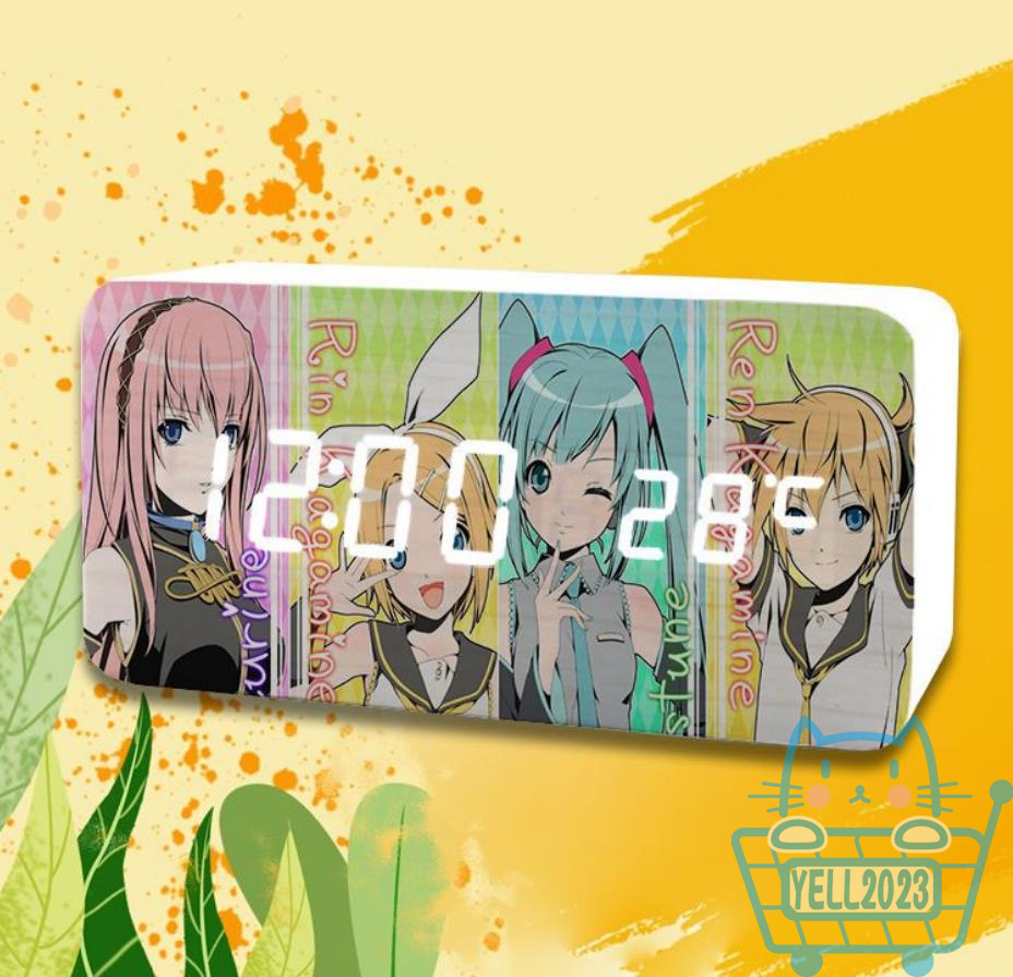 初音ミク 目覚まし時計 スピーカー 置き時計 ミラーデジタル時計 3段階調光 ミラークロック スヌーズ miku 卓上 LED大画面 設置簡単 | ブランド登録なし | 04