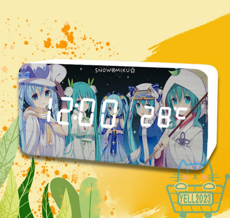 初音ミク 目覚まし時計 スピーカー 置き時計 ミラーデジタル時計 3段階調光 ミラークロック スヌーズ miku 卓上 LED大画面 設置簡単 | ブランド登録なし | 05