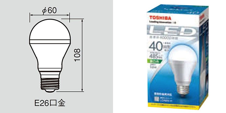 TOSHIBA（東芝） LDA6L-H LED電球 ＊1＊ 口金E26 一般電球タイプ 電球