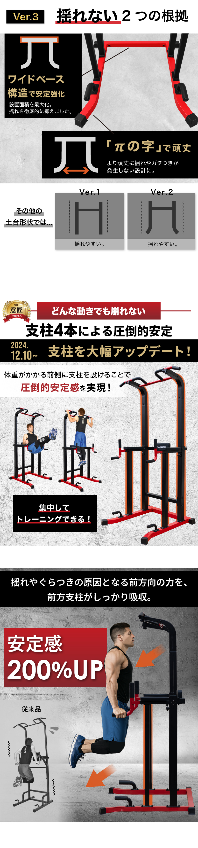 ぶら下がり健康器 可変式チンニングバー 高さ調整8段階 パット搭載