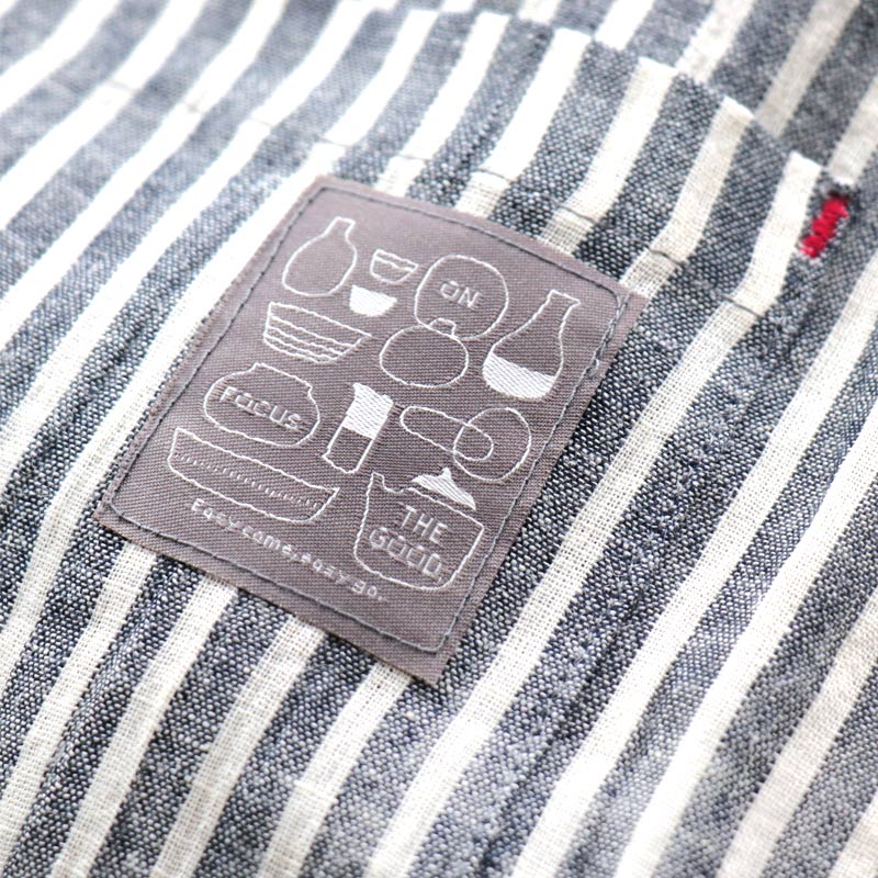 エプロンおしゃれ麻綿リネン無地