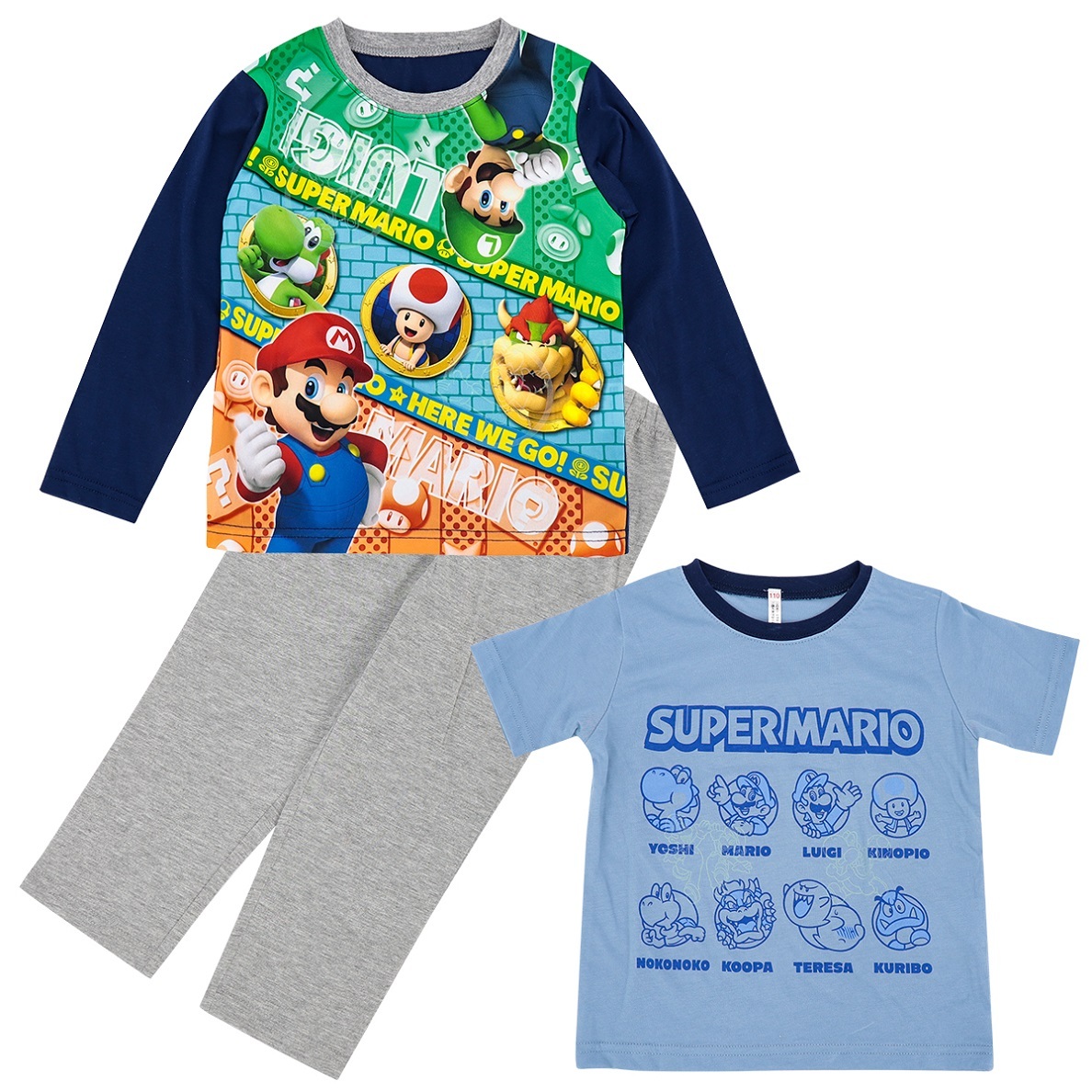 お1人様1点限り】 新品未使用 スーパーマリオ半袖パジャマ２枚セット♡サイズ130