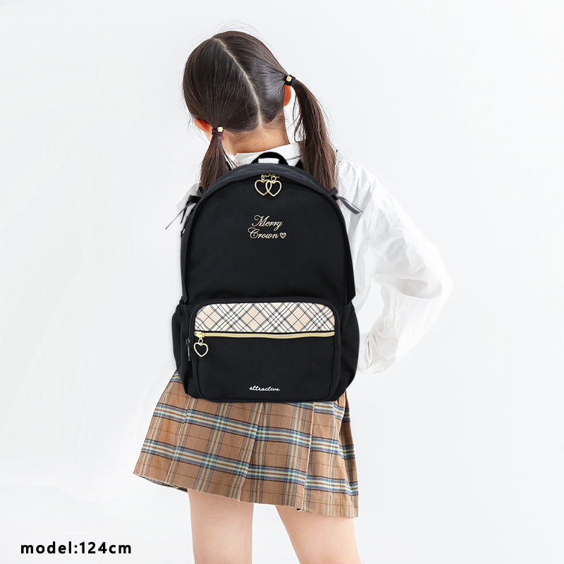 リュックサック女の子キッズジュニア編み上げリボンチャーム推し活押しぬい