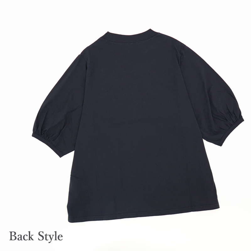 プルオーバー カットソー 半袖 レディース 5分袖 綿100% Tシャツ