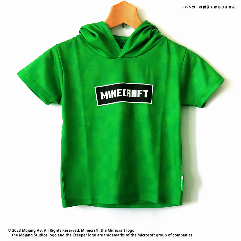 マインクラフト Tシャツ 半袖 フード付き パーカー 夏 tシャツ マイクラ 110 120 130 140 150 160 子供服 キッズ ジュニア  クリーパー エンダーマン / 送料無料