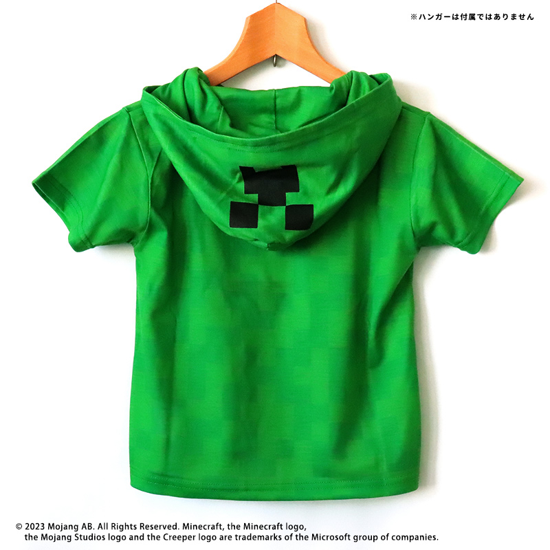 マインクラフト Tシャツ 半袖 フード付き パーカー 夏 tシャツ マイクラ 110 120 130 140 150 160 子供服 キッズ ジュニア  クリーパー エンダーマン / 送料無料