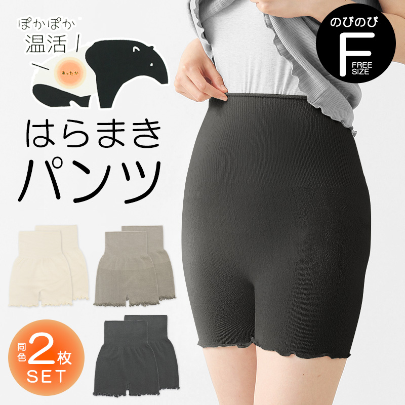 腹巻パンツ 腹巻きパンツ レディース 2枚セット 暖かい あったか のびのび 伸縮 フリーサイズ 無地 シンプル 冷え対策 防寒 インナー 薄手  スパッツ 冬/送料無料 : 65-250 : ミ・エストン - 通販 - Yahoo!ショッピング