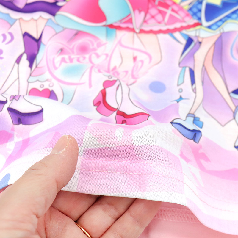 キミとアイドルプリキュア 半袖 Tシャツ 100 110 120 130 キッズ 子供 服 女の子 保育園 幼稚園 小学生 ピンク パープル 子供服 トップス Aライン /メール便可 | BANDAI | 04