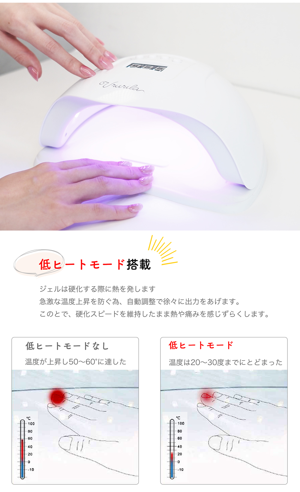 ジェルネイル ライト LED UV ネイルライト ジェルネイルシール 硬化 硬化タイプ ブラック うるりら公式 [nl1732] |  | 05