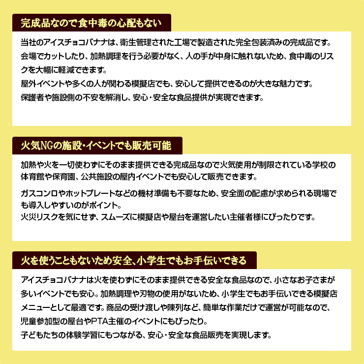 文化祭 個包装 アイス チョコバナナ 200本 屋台 冷凍 学園祭 学祭 模擬