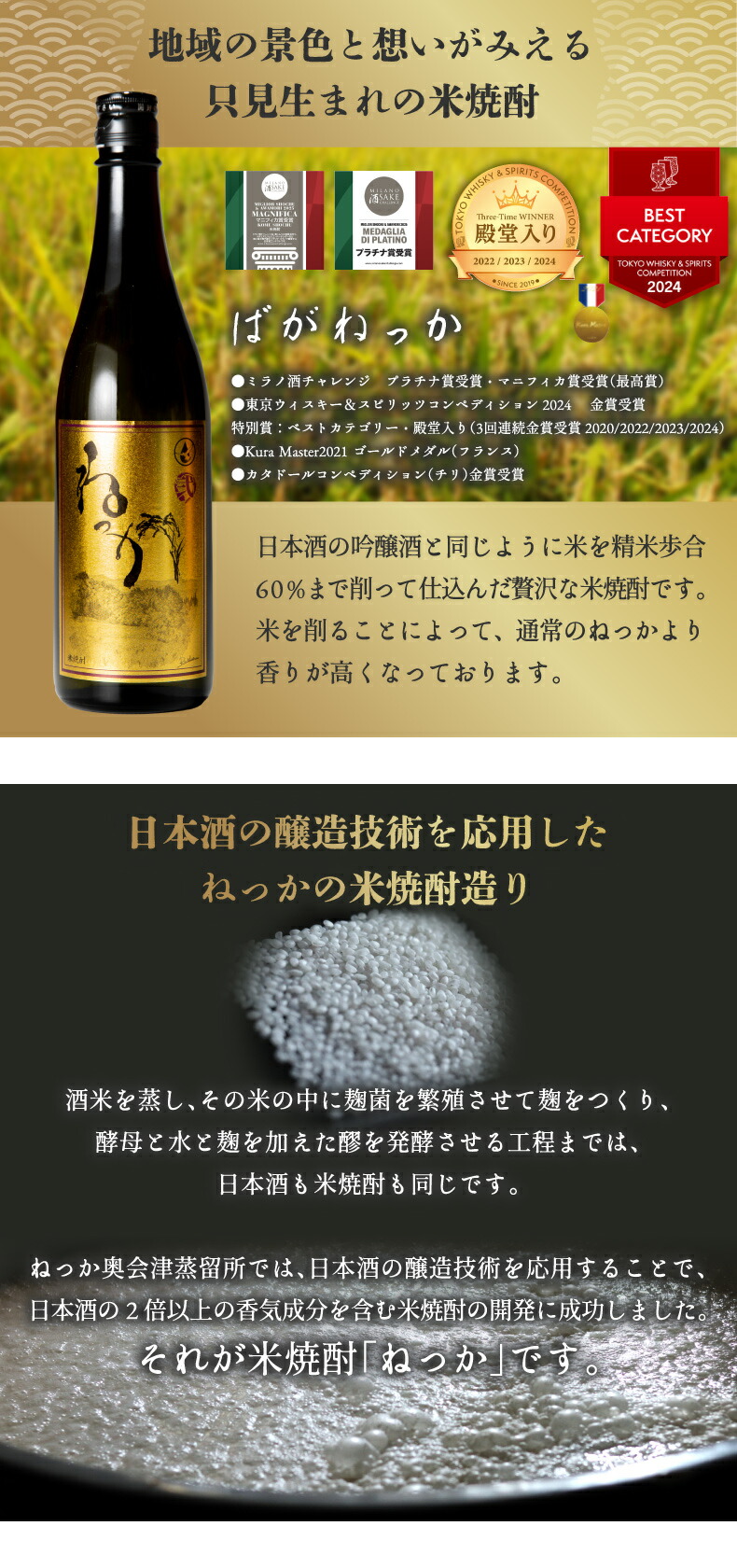 ばがねっか 弍型 ラベルデザイン 米焼酎 2025年度蒸留 720ml ギフトにも