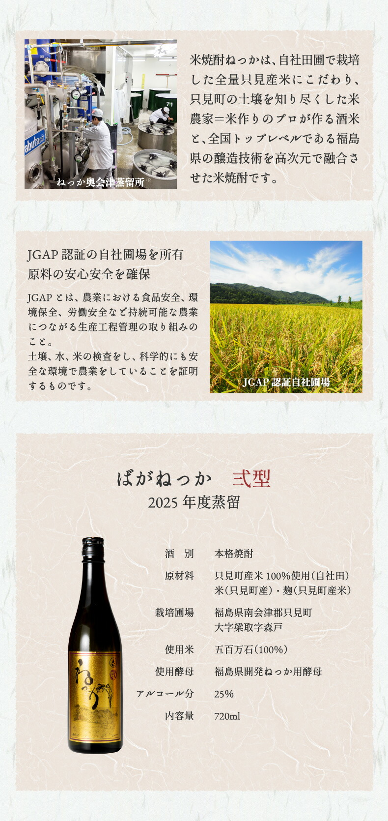 香り高い米焼酎 ばがねっか 弍型 720ml 飲み方 ロック 水割り お湯割り