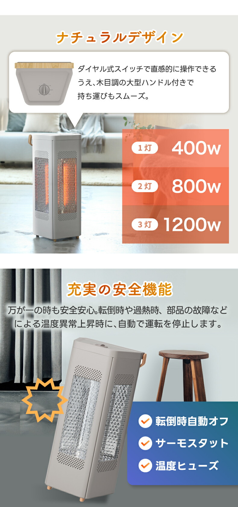 THREEUP（スリーアップ） トライアングルヒーター 3面カーボンヒーター