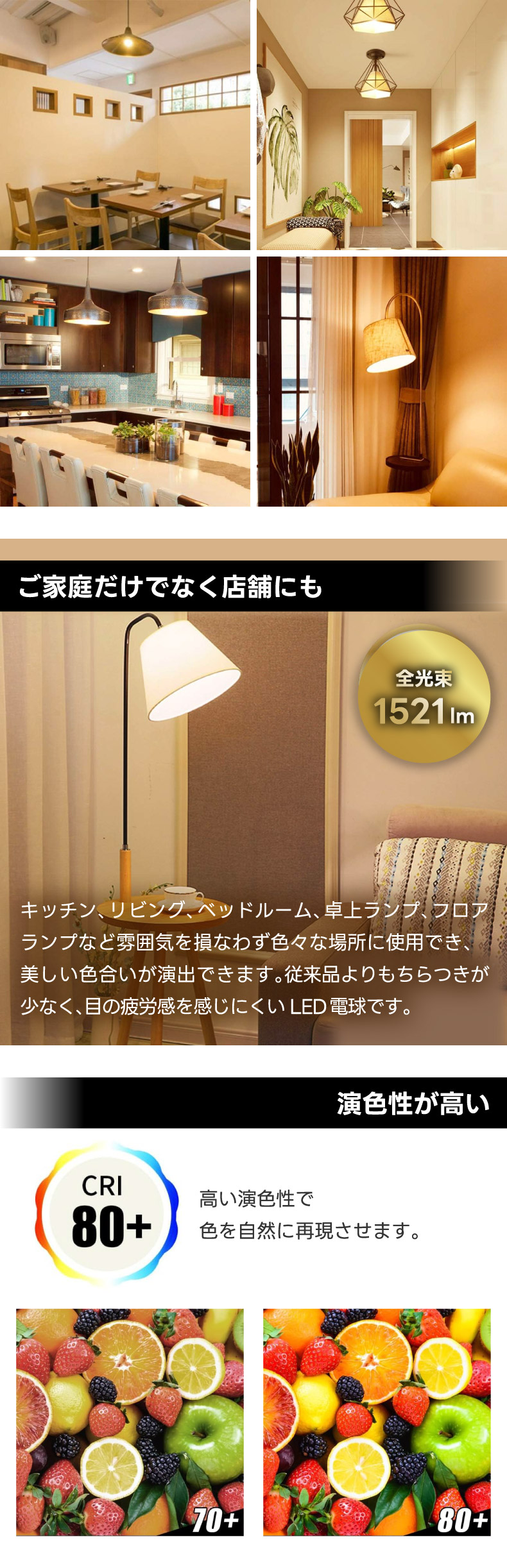 LED電球 白熱電球100W相当 E26口金 6個パック