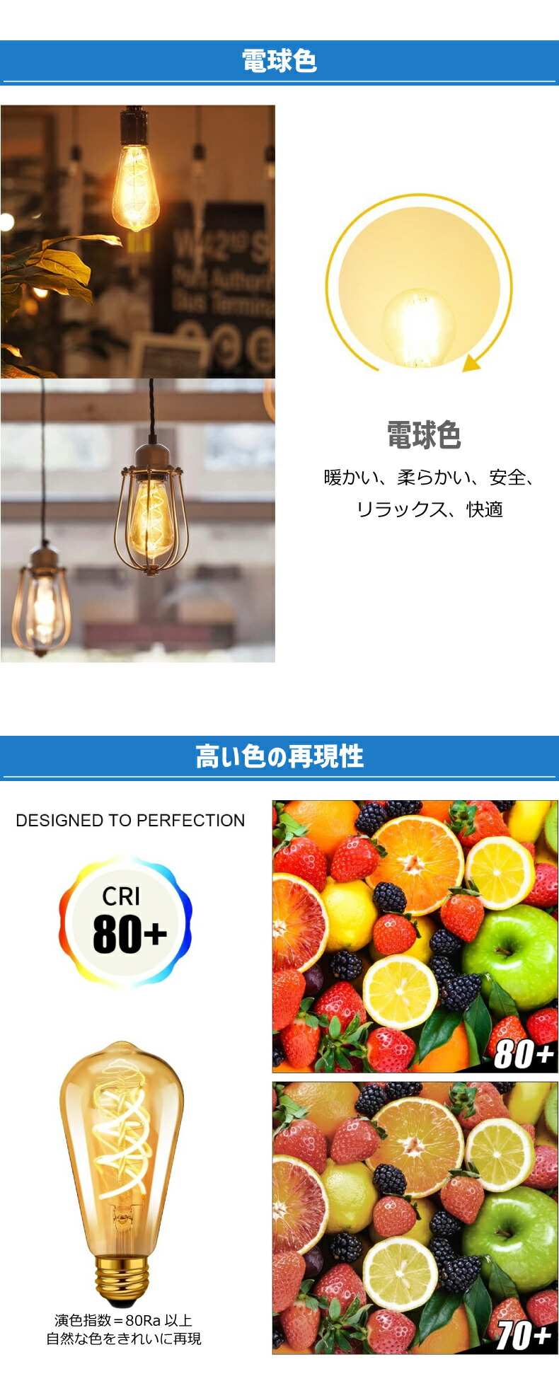 LED電球 3個セット 螺旋フィラメント E26 35W形相当 LEDシャンデリア