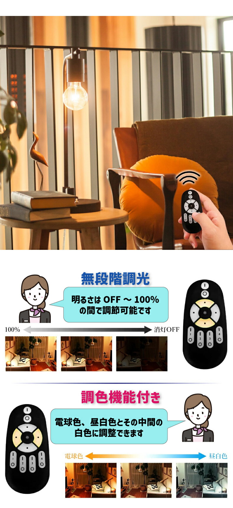 LED電球 3個セット フィラメント電球 E26 60W形相当(6W