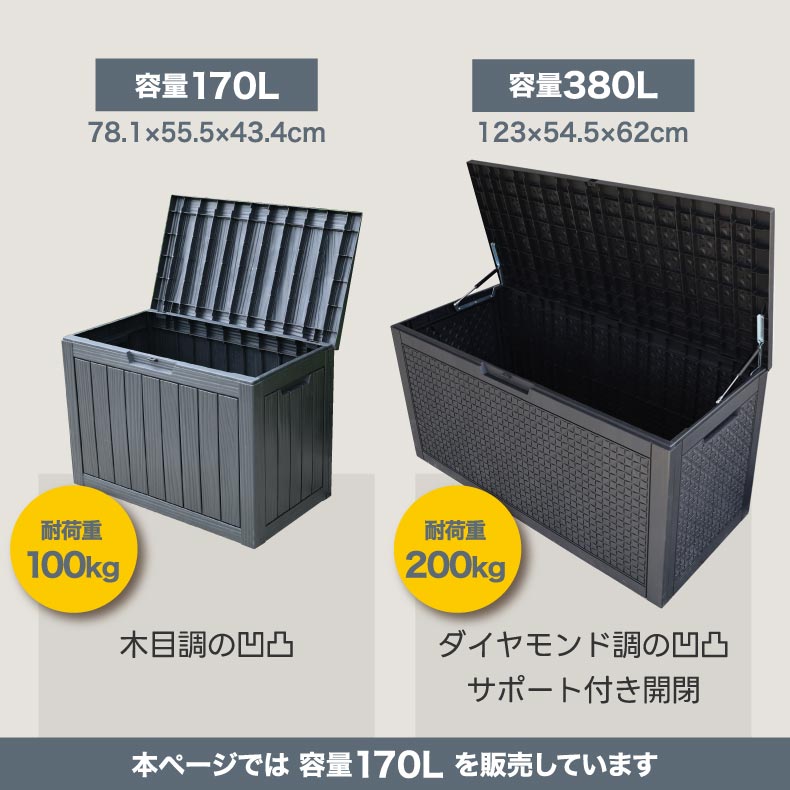 木目調 屋外収納ボックス シリーズ比較