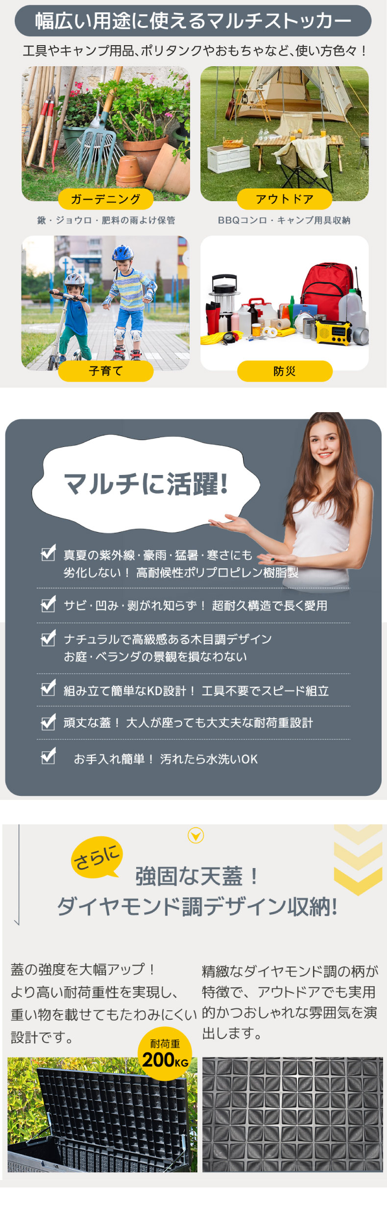 屋外収納ボックス 380L 大型 ストレージボックス