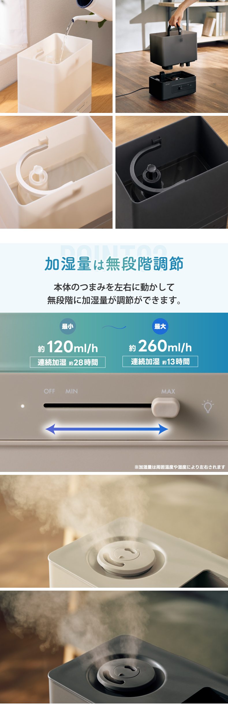 QUADS（クワッズ） 上部給水式 超音波加湿器 エルモイスト 4L 加湿器