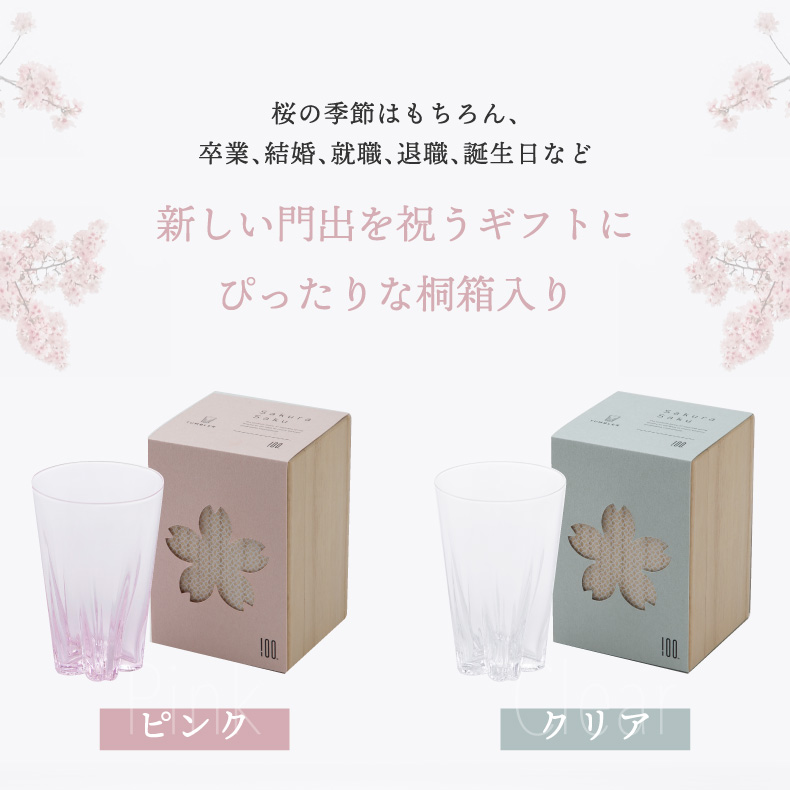 100percent（ヒャクパーセント） タンブラー 切子 さくらさく ガラス
